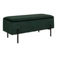 Watford Bench - Green Velvet Fabric - Storage