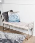 Zenith - Bench - Grey Fabric and Chrome