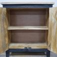 Hall Cabinet - Black - Carved Mango Wood - 2 Door