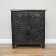 Hall Cabinet - Black - Carved Mango Wood - 2 Door