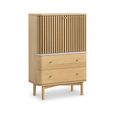 Soho Oak Cabinet - 2 Door - Slatted - White