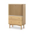 Soho Oak Cabinet - 2 Door - Slatted - White