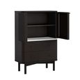 Soho Black Cabinet - 2 Door - Slatted - Black & White
