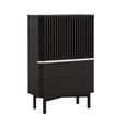 Soho Black Cabinet - 2 Door - Slatted - Black & White