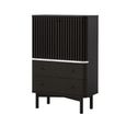 Soho Black Cabinet - 2 Door - Slatted - Black & White