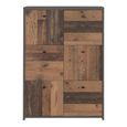 Best Hall Cabinet - 6 Door - Grey Concrete and Vintage Wood