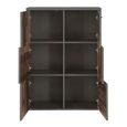 Best Hall Cabinet - 6 Door - Grey Concrete and Vintage Wood