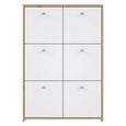 Best Hall Cabinet - 6 Door - Oak and White