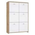Best Hall Cabinet - 6 Door - Oak and White