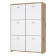 Best Hall Cabinet - 6 Door - Oak and White