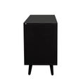 Ferrero Cabinet - 1 Door - Black and Woven Rattan