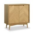Valencia Herringbone Hall Cabinet - 2 Door - Oak