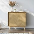 Valencia Herringbone Hall Cabinet - 2 Door - Oak
