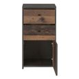 Best Cabinet - 1 Door - 2 Drawer - Grey Concrete and Vintage Wood