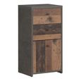 Best Cabinet - 1 Door - 2 Drawer - Grey Concrete and Vintage Wood