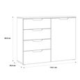 Sienna Cabinet - 1 Door - 4 Drawer - White Gloss
