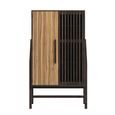 Abigail Ahern Batten Storage Unit - 2 Door - Tall - Zebrano Veneer