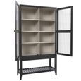 Barwick Glazed Cabinet - 2 Door - 1 Drawer - Charcoal