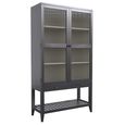 Barwick Glazed Cabinet - 2 Door - 1 Drawer - Charcoal