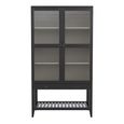 Barwick Glazed Cabinet - 2 Door - 1 Drawer - Charcoal