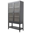 Barwick Glazed Cabinet - 2 Door - 1 Drawer - Charcoal