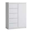 Fribo Cabinet - 1 Door - 5 Drawer - White