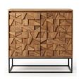 Axis Acacia Wood Cabinet - 2 Door - Geometric