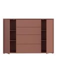 Alice Springs Hall Cabinet - 2 Door - 4 Drawer - Wide - Terracotta