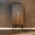 Ironville Brass Ribbed 2 Door Tall Cupboard