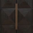 Claremont Dark Wood 2 Door Geometric Cabinet with Travertine Top