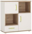 4Kids White and Oak Effect 2 Door Cupboard with Lemon Handle