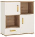 4Kids White and Oak Effect 2 Door Cupboard with Orange Handle