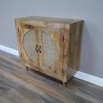 Storage Cabinet - Acacia Wood and Rattan - 2 Door