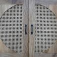 Storage Cabinet - Acacia Wood and Rattan - 2 Door