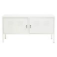 Academy Metal Small Sideboard - 2 Door - 118cm - White
