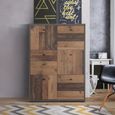 Best Hall Cabinet - 6 Door - Grey Concrete and Vintage Wood