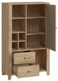 Cestino Oak and Rattan Effect Cabinet