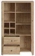 Cestino Oak and Rattan Effect Cabinet
