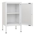 Dalby Cabinet - 1 Door - Narrow - Metal - White