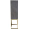 Deskey Hall Cabinet - 2 Door - Grey and Faux Shagreen