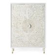 Dover Cabinet - White Carved Mango Wood - 2 Door