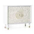 Dover Hall Cabinet - White Carved Mango Wood - 2 Door