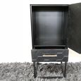 Hall Cabinet - Black - 1 Door - 1 Drawer - Metal & Wood