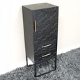 Hall Cabinet - Black - 1 Door - 2 Drawer - Metal & Wood