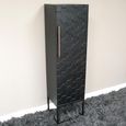 Hall Cabinet - Black - 1 Door - Tall - Metal & Wood