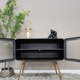 Cabinet - Black Metal - 2 Door - Retro - Large - with Gold Legs