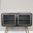Cabinet - Black Metal - 2 Door - Retro - Large - with Gold Legs