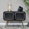 Cabinet - Black Metal - 2 Door - Retro - Small - with Gold Legs