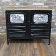 Truck Cabinet - 2 Door - Black - Metal and Wood