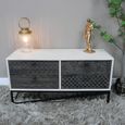 Storage Cabinet - Black and White Mango Wood